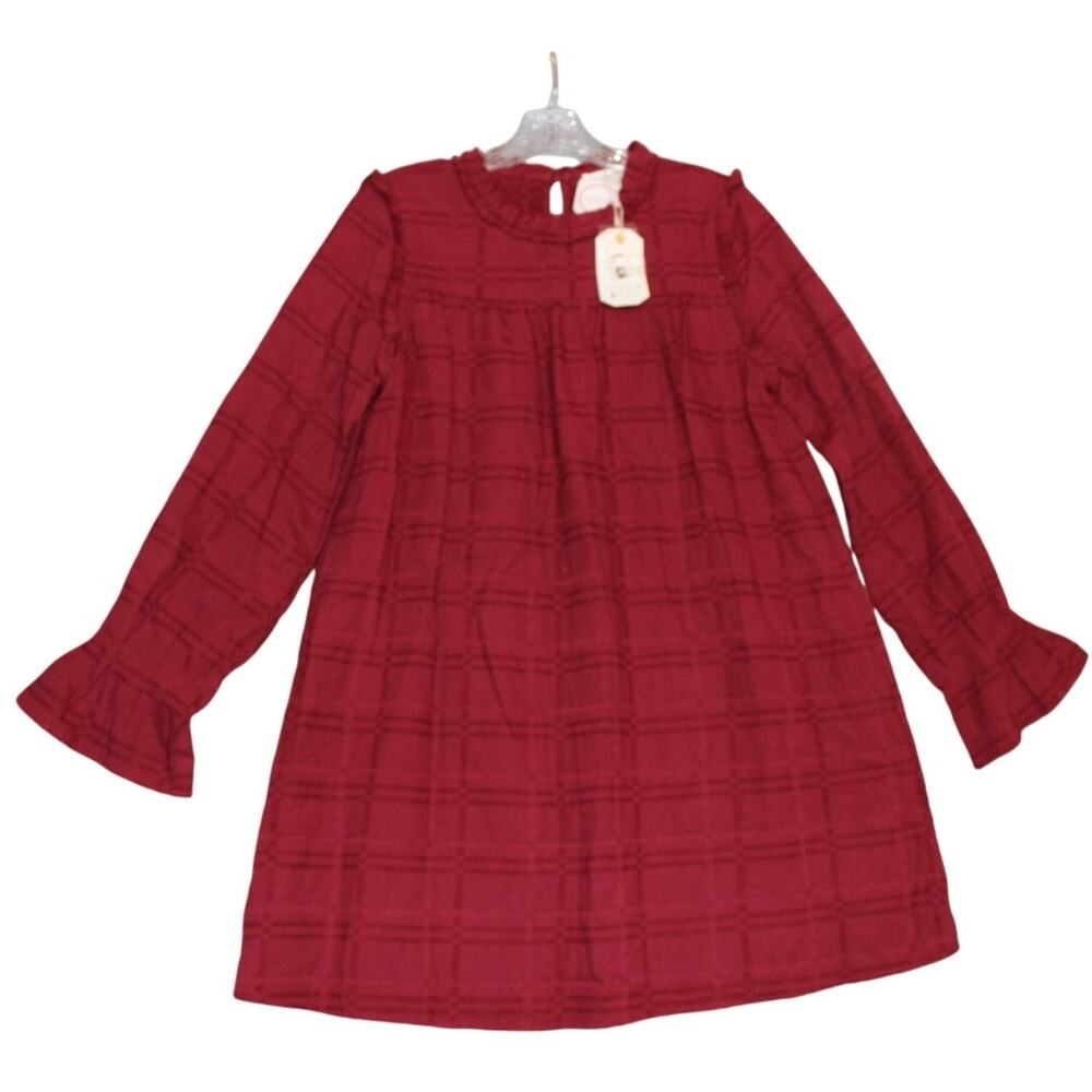 Love Riche‎ Womens Size Small Dress Prairie Chic Ruffled Neck Shoulder Maroon